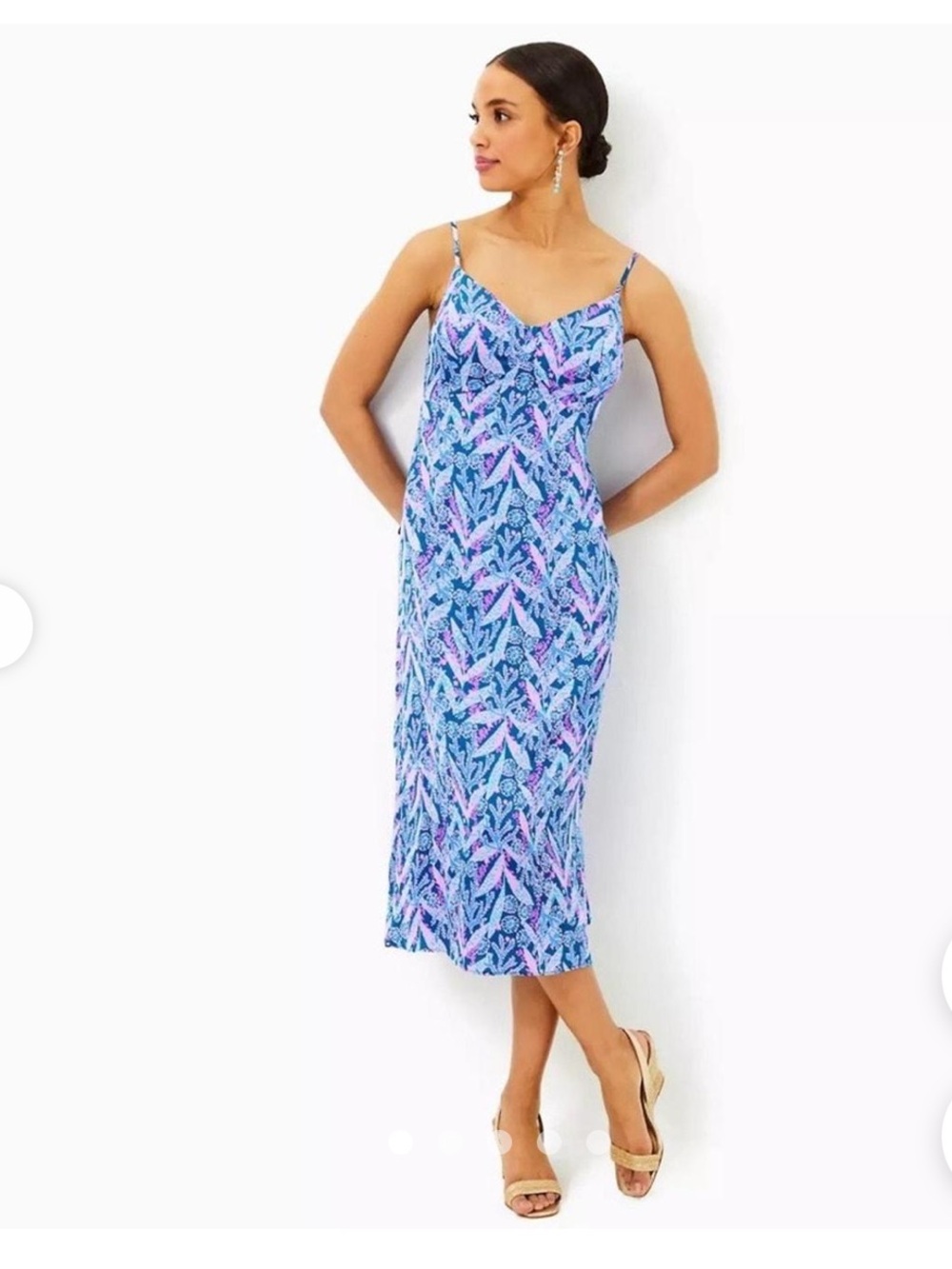 Lilly Pulitzer Keana Satin Midi Slip Dress